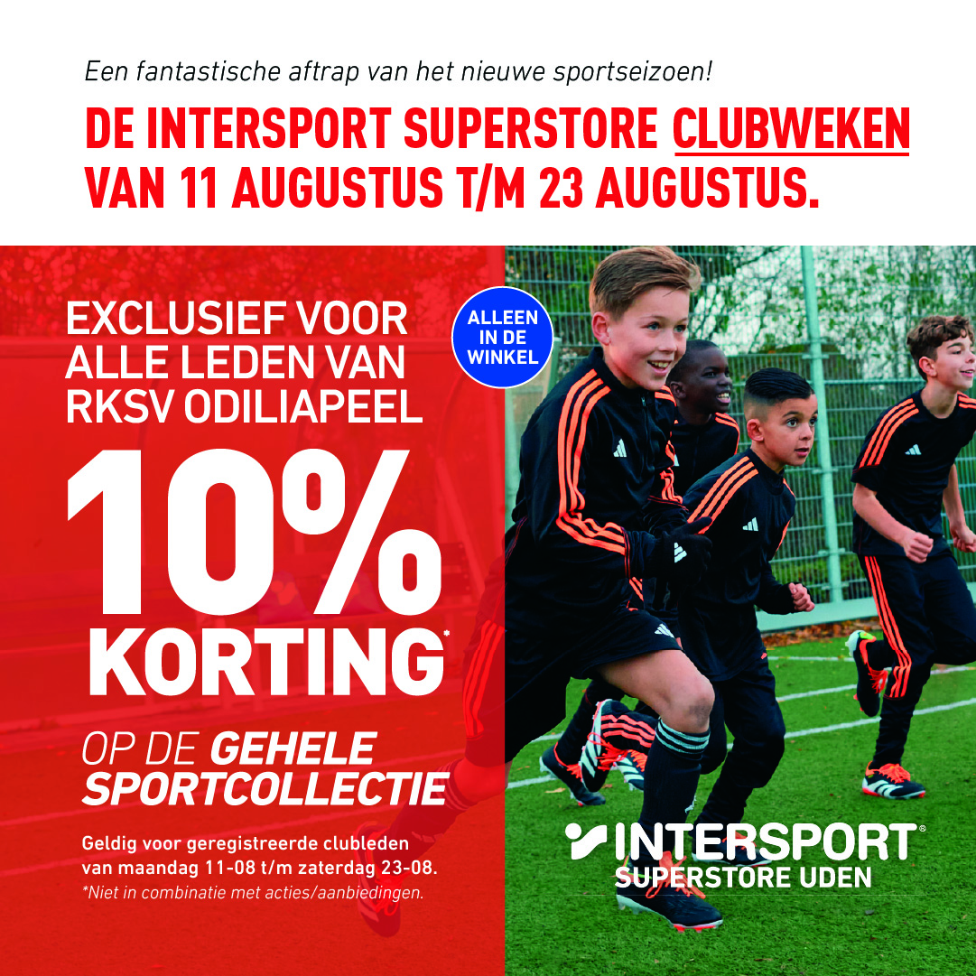 DE INTERSPORT SUPERSTORE CLUBWEKEN VAN 11 AUGUSTUS T/M 23 AUGUSTUS.